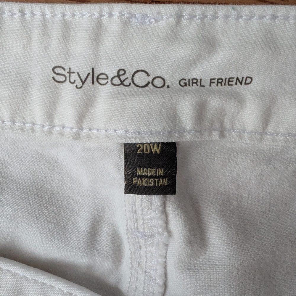 Style & Co. White Girlfriend Jeans
